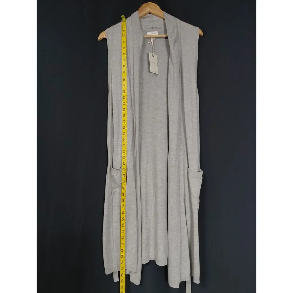 NWT LUCKY BRAND Cotton Modal Sleeveless Gray Solid Knit Midi Women Size L
